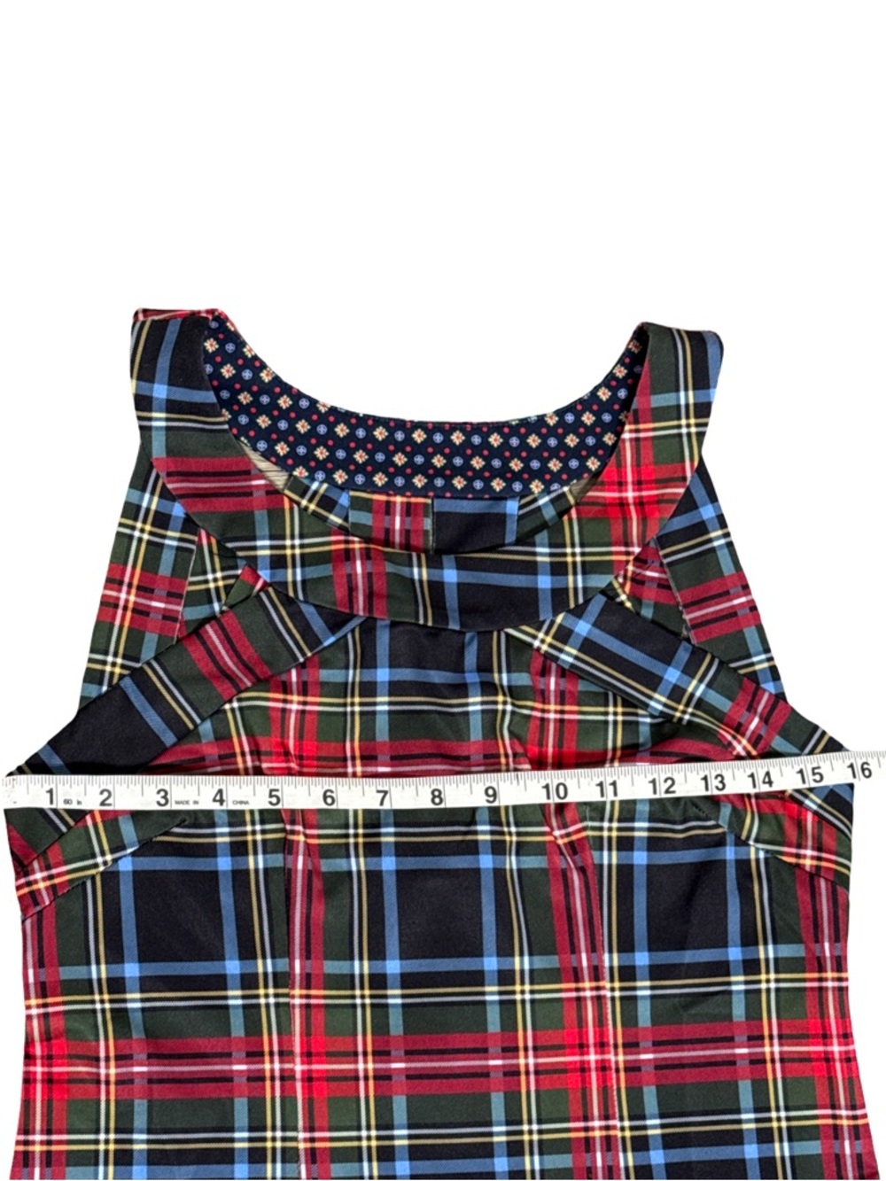 Gretchen Scott Isosceles Dress Duke of York Plaid Black Multi Size S NWT - Picture 8 of 9